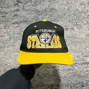 Vintage 90s Pittsburgh Steelers Snapback Hat NFL Embroidered Spellout Adjustable